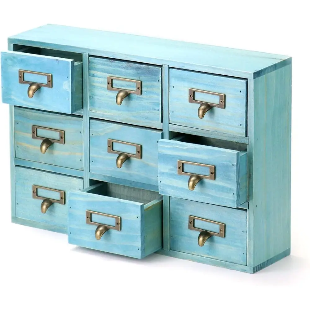 

Desk Der Organizer, Wooden Vintage Apothecary Cabinet with 9 Ders, Home Oice & Tea & Drer Bedroom Organization and Storage, Trad