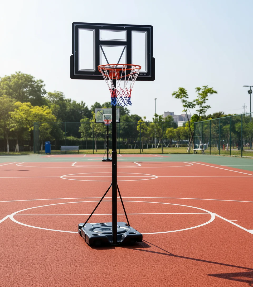 フィールウィン 44インチ キッズバスケットボールフープ、耐衝撃性バックボード、4～8歳向け調節可能なスタンド、屋内外兼用ポータブルフープ