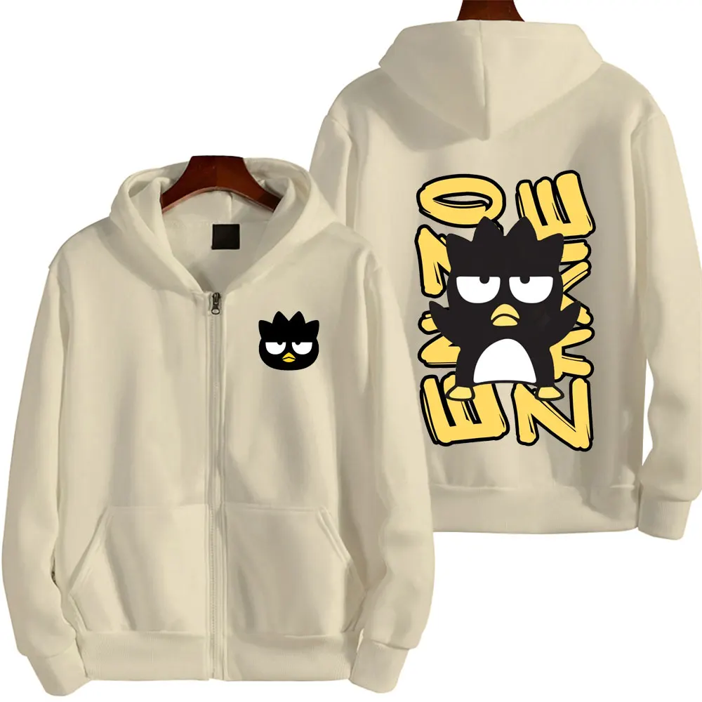 

Sanrio Bad Badtz Maru Cartoon Anime Men Zip Up Hoodie Spring Autumn Fashion Women Sweatshirt 2024 New Couple Jacket Coat