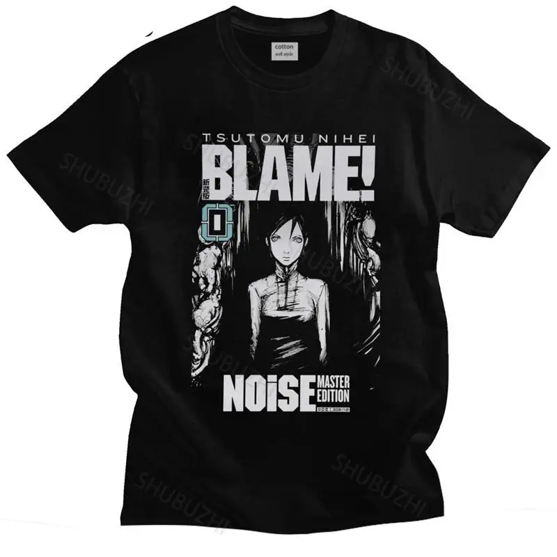 Anime Manga Blame Zuru T Shirt Men Short Sleeved Cotton Streetwear T-shirt Sidonia Heavy Industries Tee Nihei Tsutomu Tops