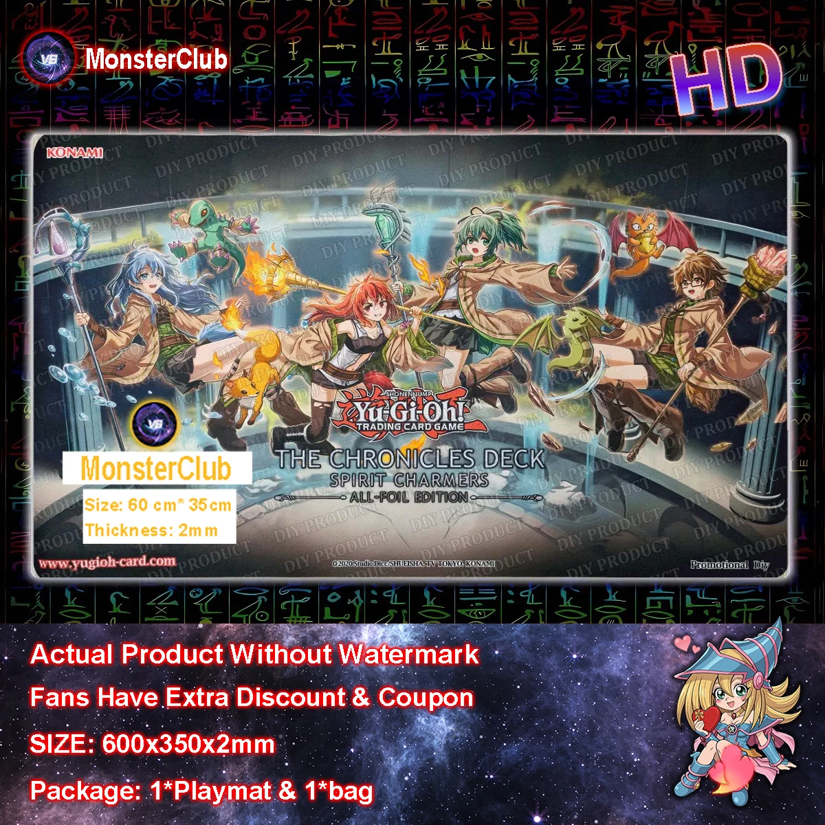 

YuGiOh Playmat SWynn The Wind Charmer TCG CCG Mat Hiita The Fire Charmer Eria The Water Charmer Card Game Mat Aussa Mouse Pad