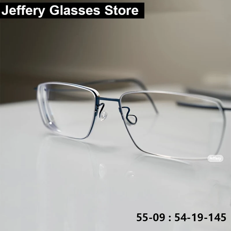 

2025 Denmark Men Rectang Glasses Frame Pure Titanium Business Ultralight Thin Titanium Eyeglasses Fashion Simple Design Eyewear