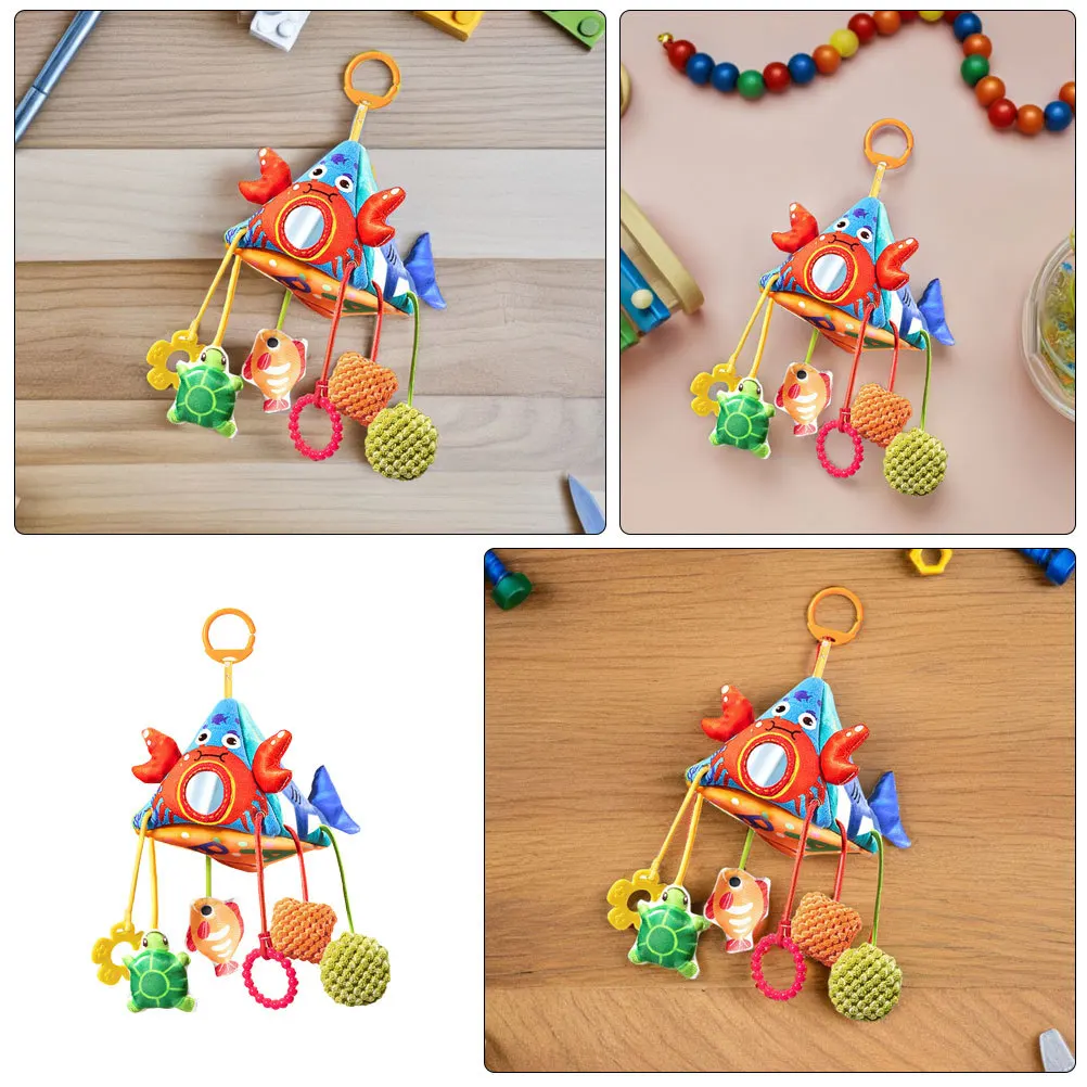 Sino para berço de bebê com tema marinho, clipe de suspensão, carrilhão de vento infantil sensorial, assento de berço, carrinho de cama, chocalhos