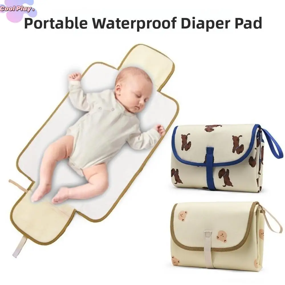 طوي حفاضات تغيير الوسادة مقاوم للماء انفصال الطفل الرضيع حفاضات البول حصيرة مريحة الدب الفراش تغيير غطاء الوسادة #1