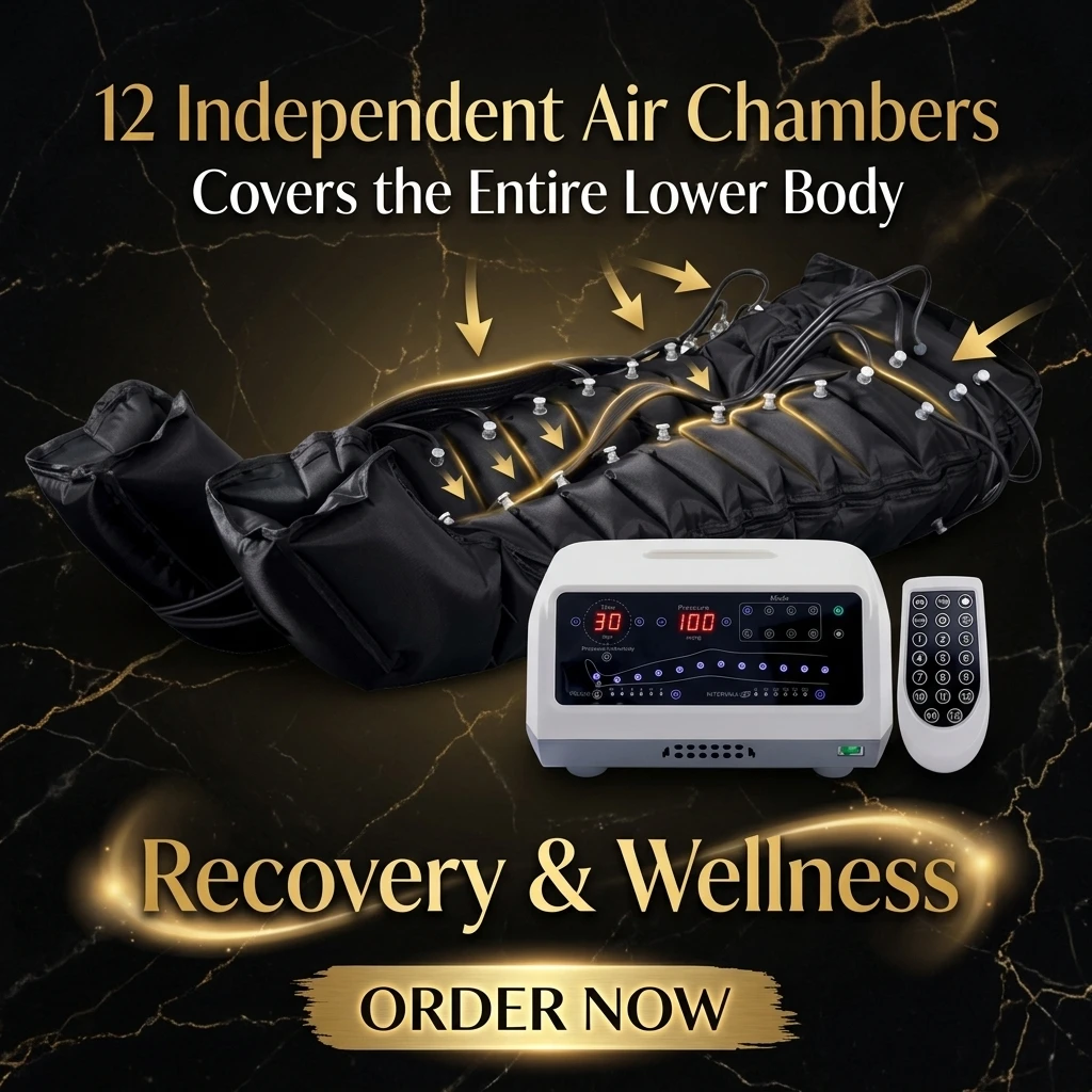 VU CE Approved Intermittent Pneumatic Compression Device 12-Chamber Compression Therapy Pants for Lymphedema