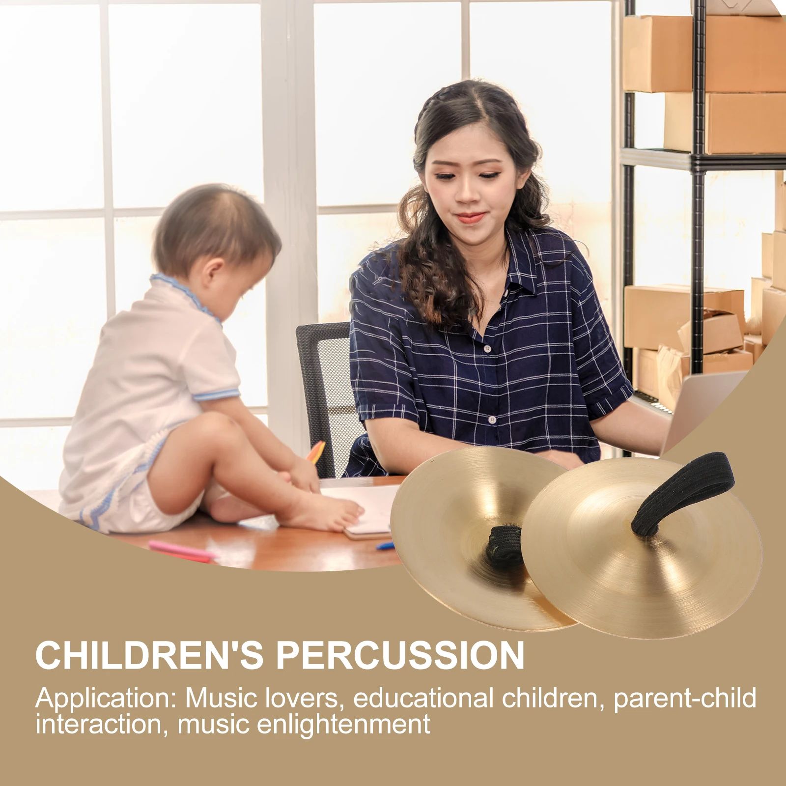 

4pcs Children's Percussion Instrument Bronze Cymbal 5 5CM Golden Durable Copper Clear Sound Training Hearing Finger