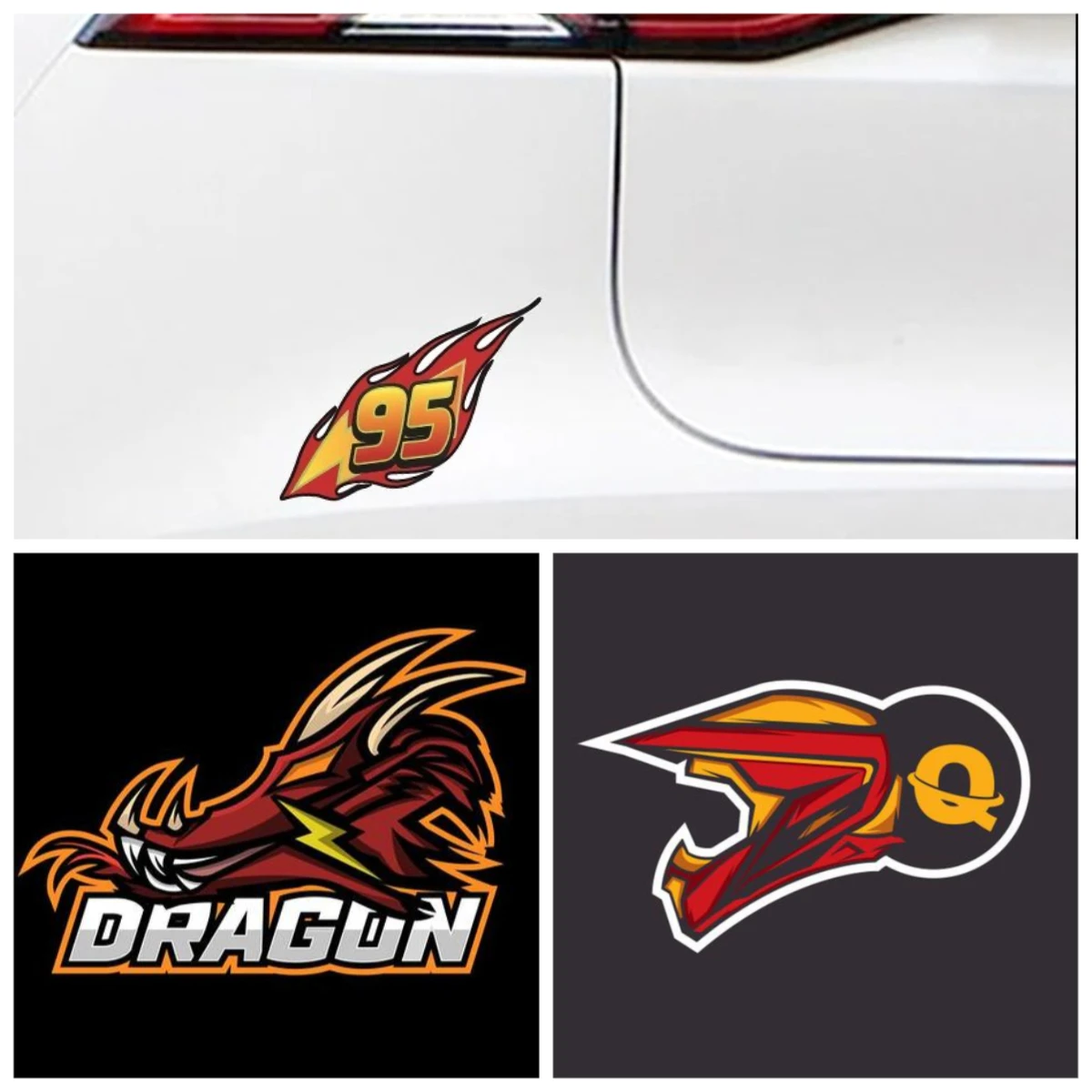 

Personalized creative lightning 95 digital car decals for race car, motorcycle, electric car body decoration, waterproof sticker