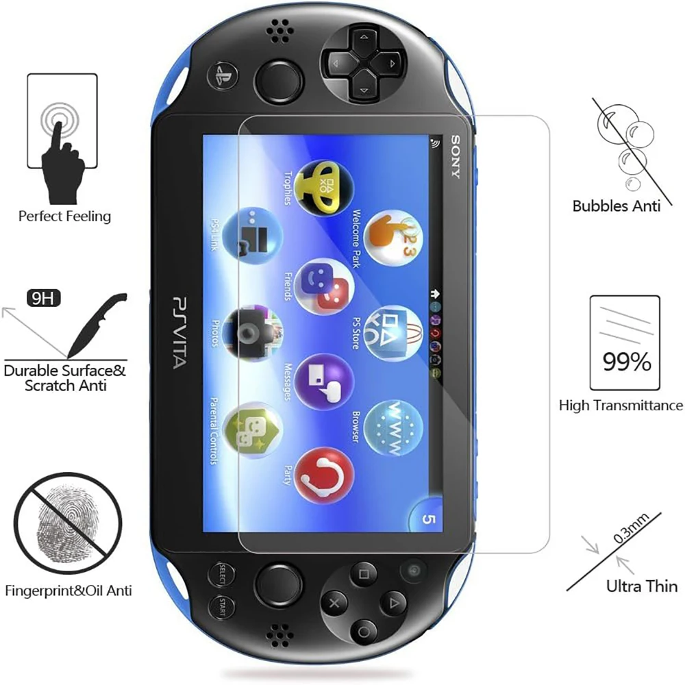 2 pcs Premium Tempered Glass For Sony PSV 2000 1000 PS Vita 2000 PS Vita1000 Screen Protector Protective Film Game Accessories