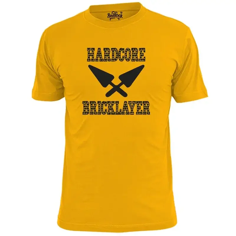 Mens Hardcore Bricklayer T Shirt Builder Construction Site Renovation