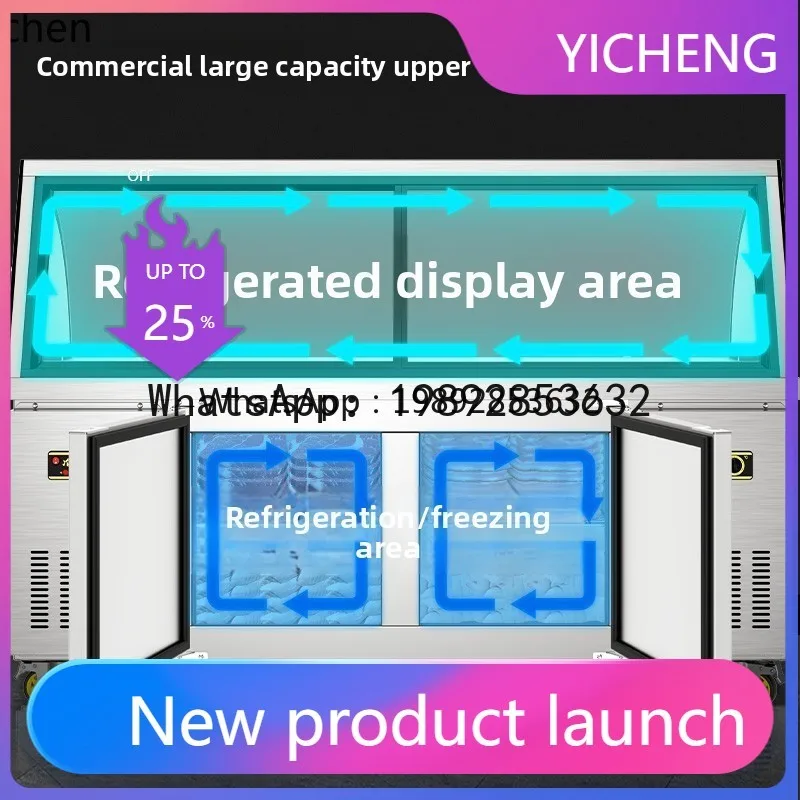

4Z1cooked food display cabinet double temperature cold dish braised flavor refrigerated under freezing and fresh-keeping freezer