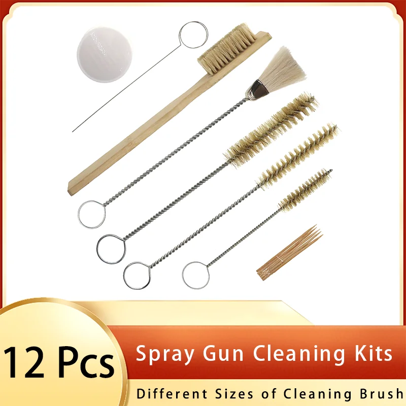 Spray Gun Cleaning Kits with Different Sizes of  Brushes Complete Cleaning for Air Paint Guns and Other Air Tools Tubes