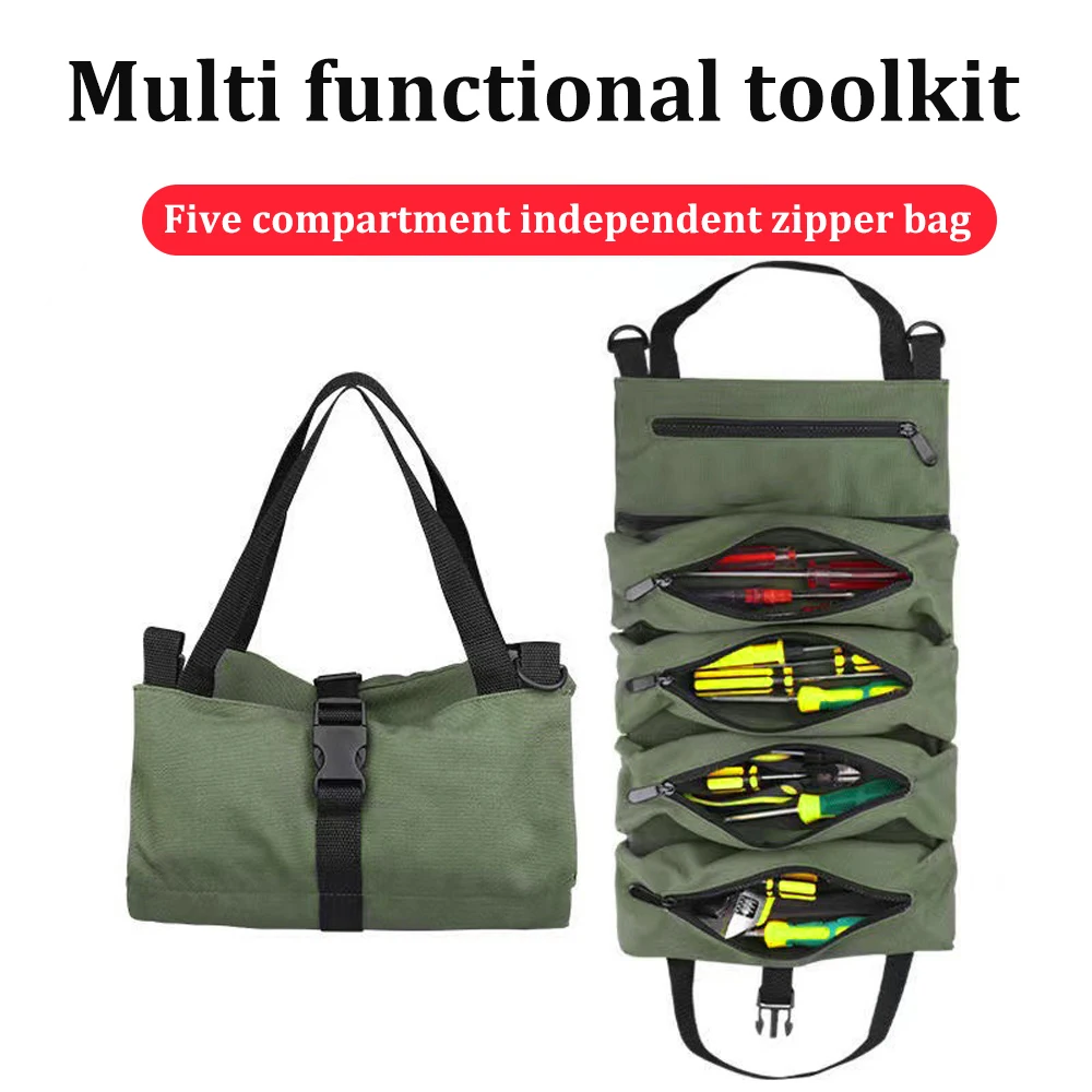 Portátil Multi-purpose Hardware Ferramenta Bag, Professional Rolo Multi-bolso, Saco De Armazenamento, Saco Impermeável, Alicate Wrench