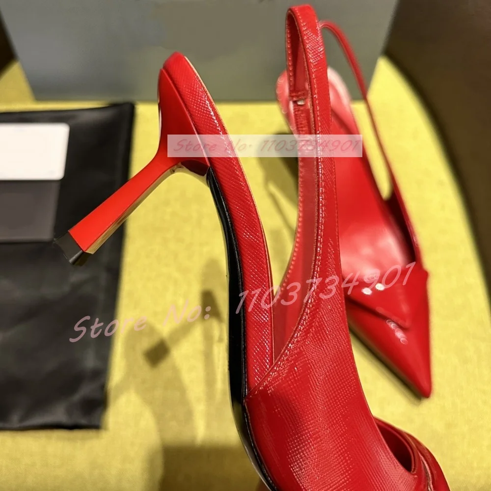 Pointed Toe Mid Heels Sandals Female Ankle Strap Elegant Stiletto Slant Heels Shoes Lady Leather Sexy Casual Bare Heels Sandals