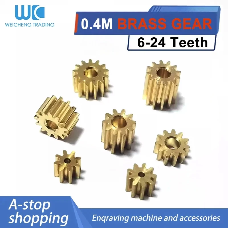 10PCS 0.4 Module Copper Spur Gear Set 6–24 Teeth for CNC Small Module Cylindrical Gear