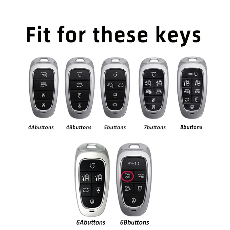 4/5/6/7/8 Tasten TPU Auto Schlüssel Abdeckung Auto Shell Fob Fall Schlüsselbund für Hyundai Santa Fe Tucson 2022 NEXO NX4 Atos Solaris Prime