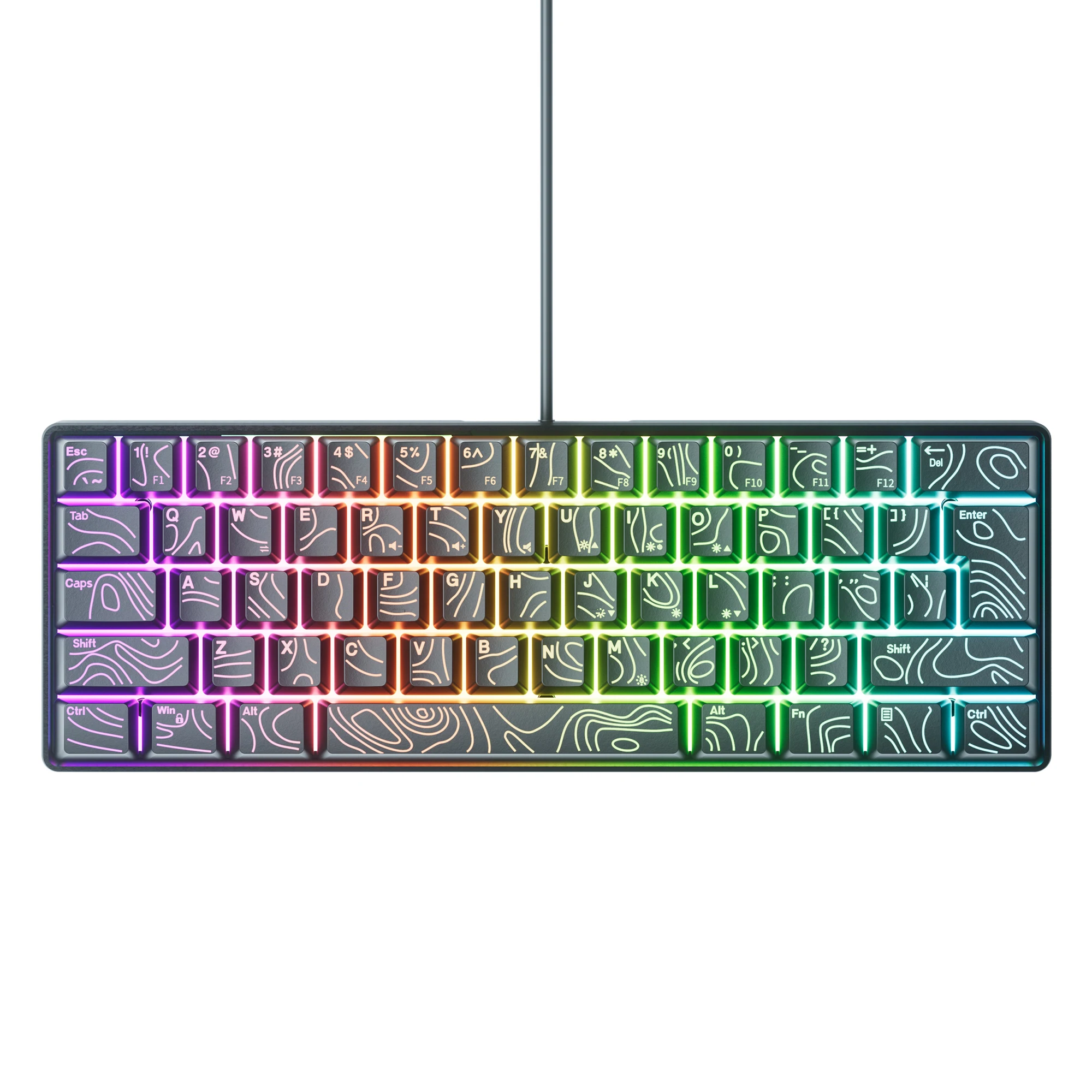 

61 Key RGB Gaming Keyboard, Ultra Slim 61 Keys USB Wired Membrane Keyboard with 7-Color Backlit, Silent Portable Keyboard for PC