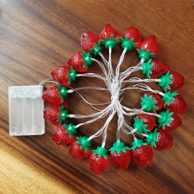Cordas de iluminação LED frutas e morango lâmpadas de atmosfera interna decoração de quarto