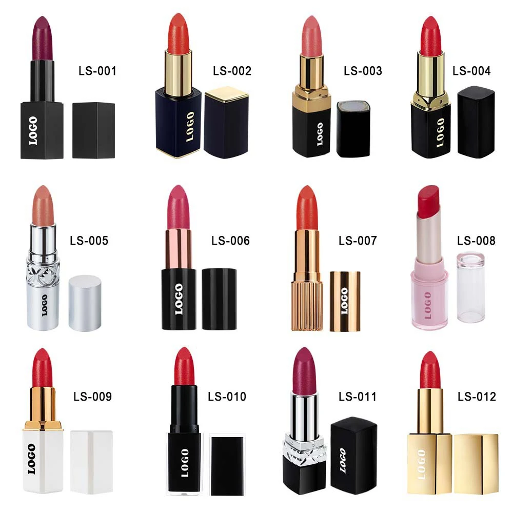 Batom de marca própria de 40 cores, logotipo personalizado, bálsamo labial altamente úmido, hidratante, perolado, maquiagem de pigmento de longa duração