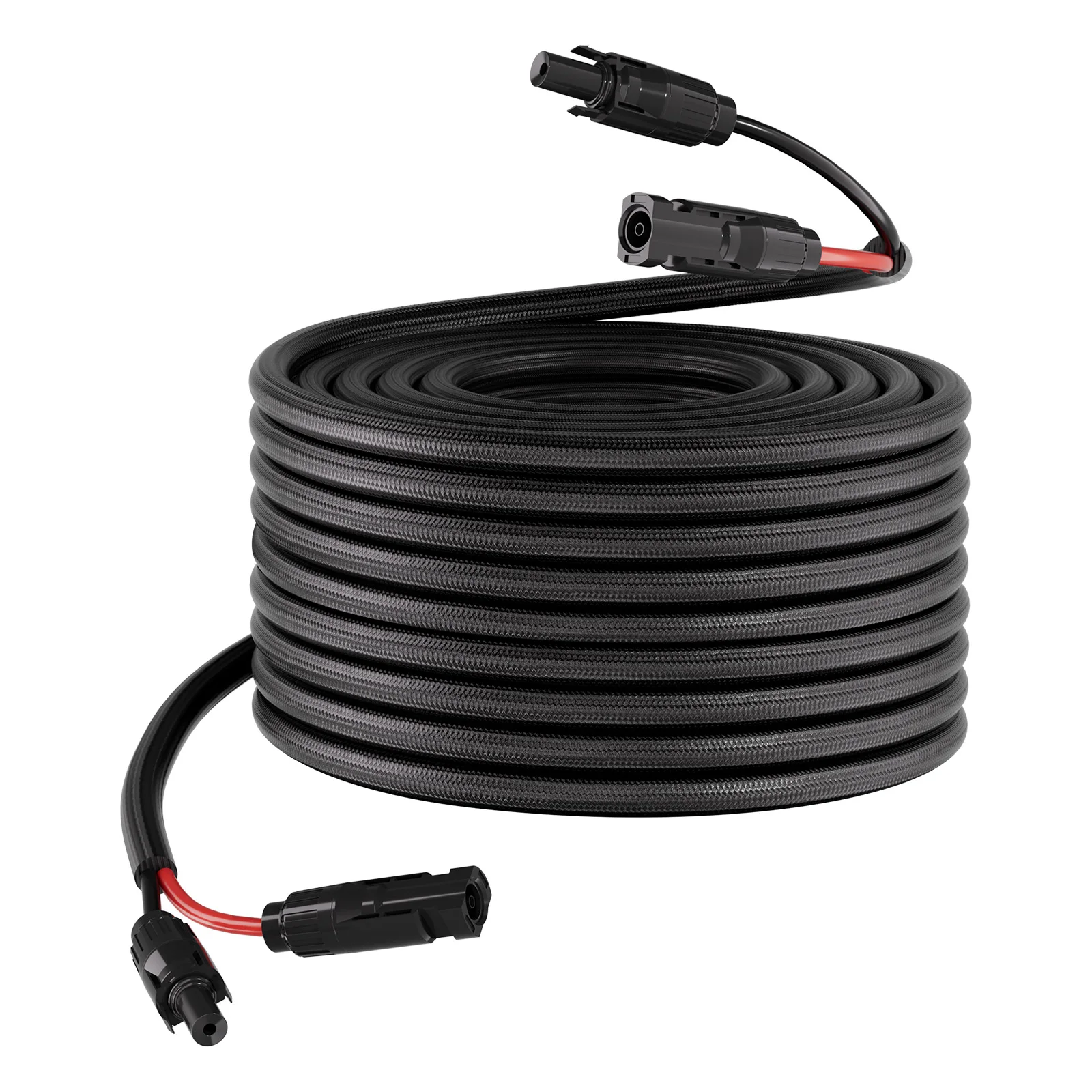 SucceBuy 30FT/50FT/100FT Solar Panel Extension Cable with Flame Retardant Protective Sleeving Female and Male Connectors for RV