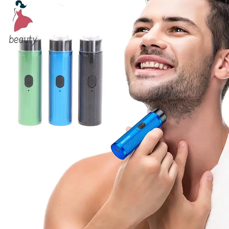 Mini Afeitadora eléctrica portátil lavable para hombres, recortadora de barba, afeitadora recargable por USB, afeitadora de viaje