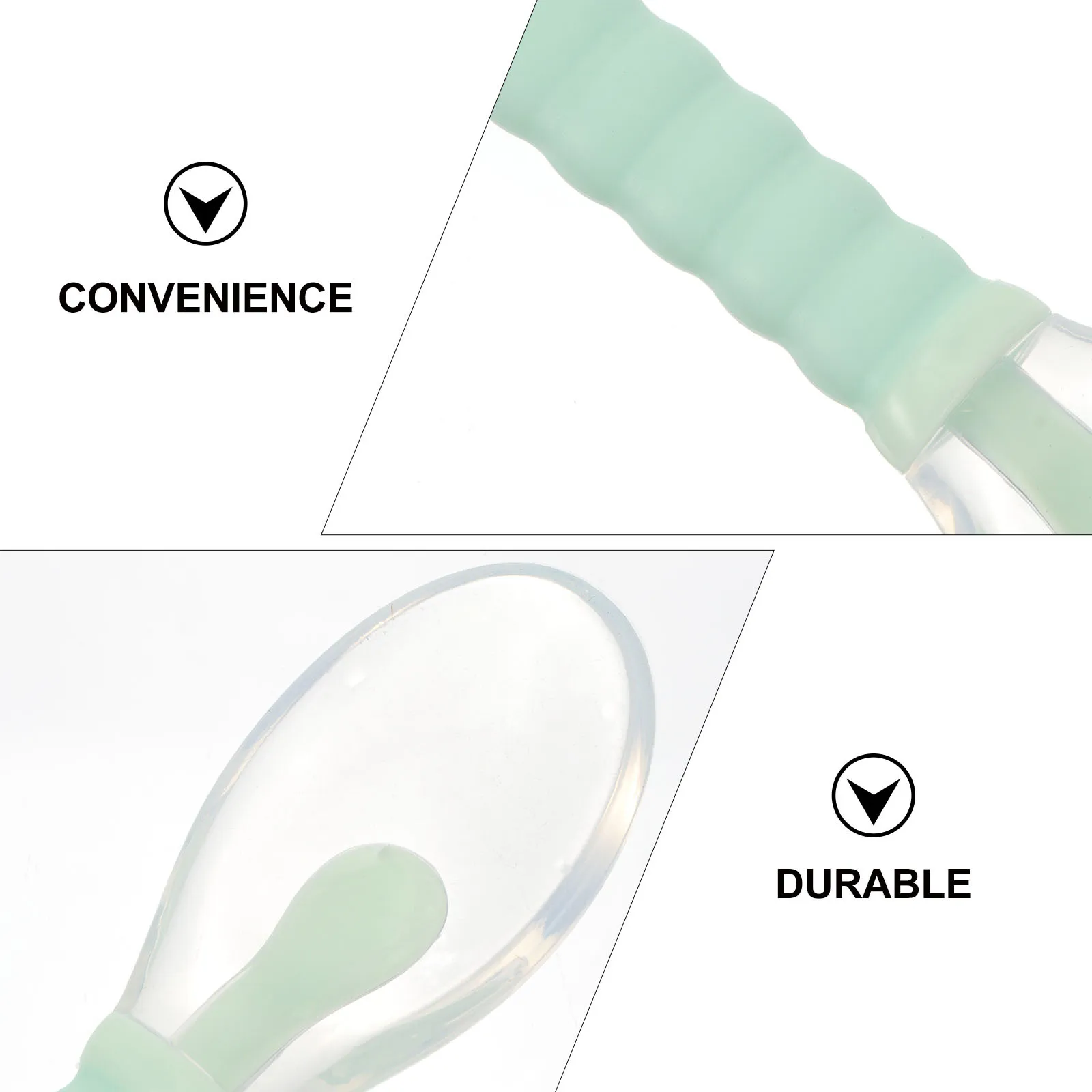 

3Pcs Baby Spoon Newborn Training Spoon Round Shape Safe Durable Material Creative Sucker Design Easy Feeding Time