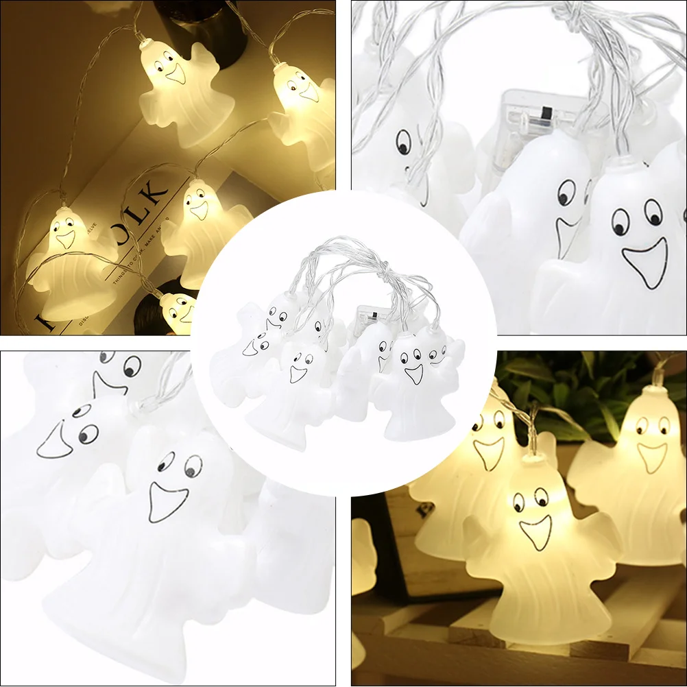 1Pcs Ghost String Light Halloween Light String Party Decorations Low Power Consumption Long Service Time Halloween Ghost Lantern