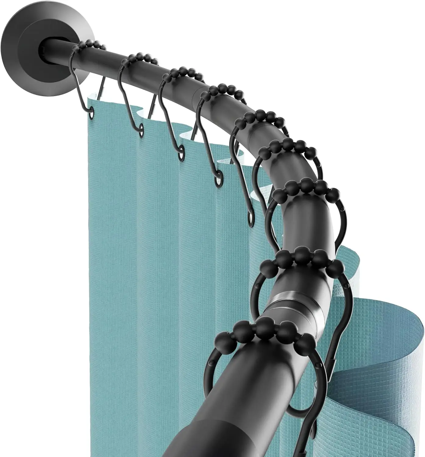 

Rustproof Curved Shower Curtain Rod, No Drill Tension or Permanent Mount Adjustable Curved Shower Rod for Bathroom, Easy Inst