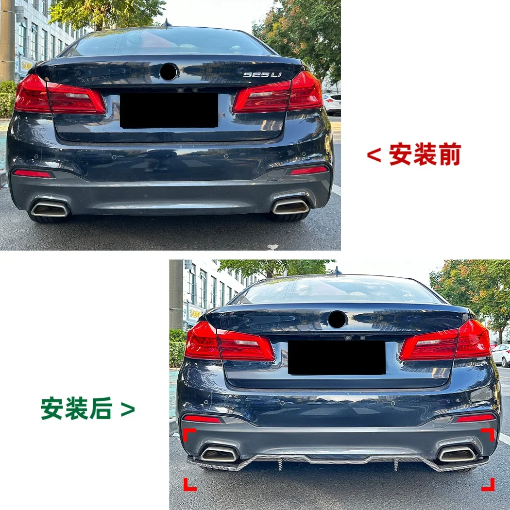 3Pcs For BMW 5 Series G30 LCI M Sport MP Style 2017-2023 Rear Bumper Diffuser Lip Guard Spoiler Boot Splitter Tuning Body Kit