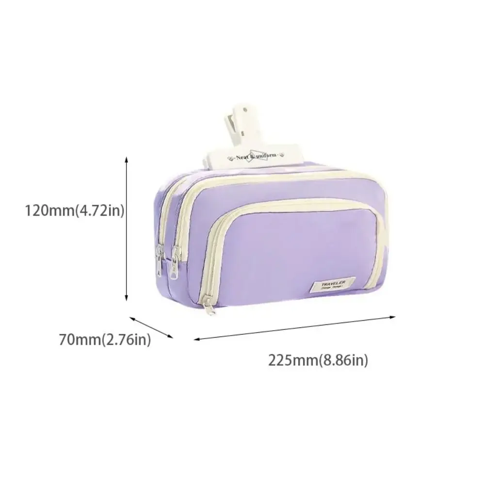 Multi-purpose Pencil Bag Multi-layer Large-capacity Pen Case Simple Aesthetic Desk Organizer Storage Pouch Makeup Organizer