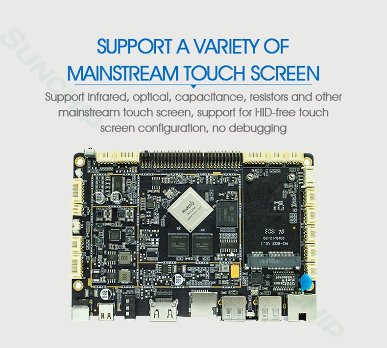 Android 8.0 Embedded System Moederbord EDP LVDS MIPI RJ45 Ethernet Gravity Sensing Board