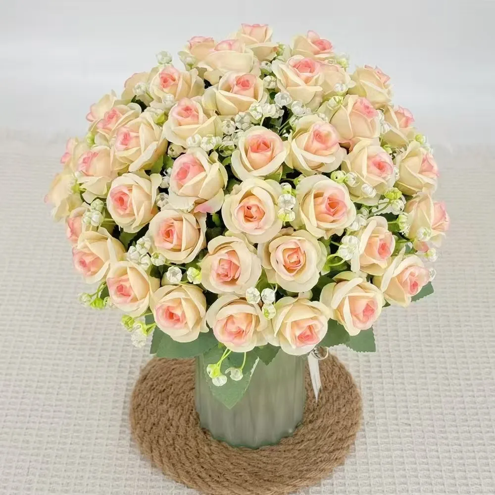 Artificial Flowers Gypsophila Flowers with Stems Artificial Rose Bouquet 10 Head Home Wedding Christmas Party Decoration