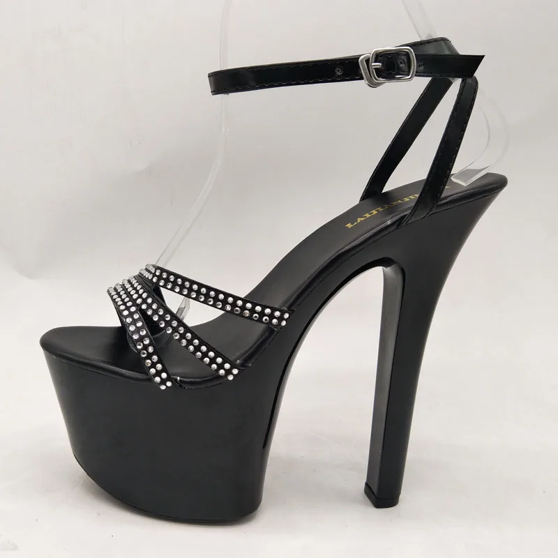 

LAIJIANJINXIA New 17CM/7inches PU Upper Model Sexy Exotic High Heel Platform Party Women Sandals Pole Dance Shoes G026