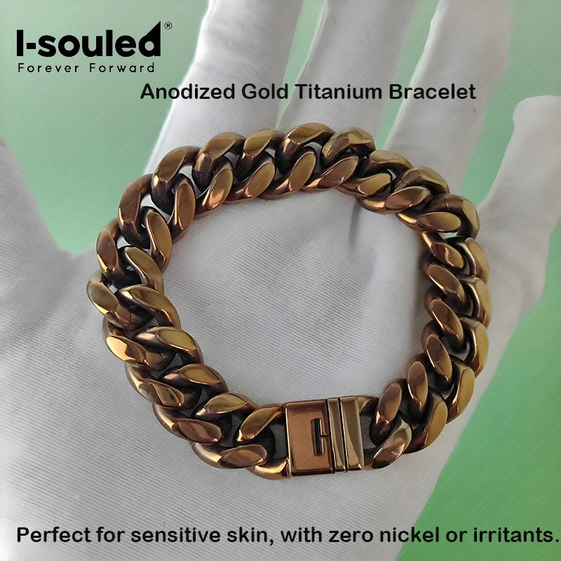 14mm Anodized Titanium Bracelet Hypoallergenic Unisex