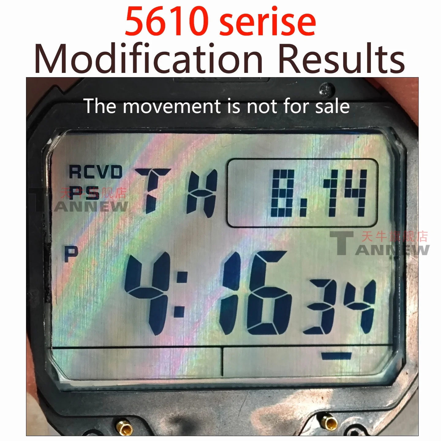 Mother-of-Pearl LCD Display Mod For 5600 5610 F-91W AE1200 etc,, Digital Watch Screen Film (No Movement) image 3