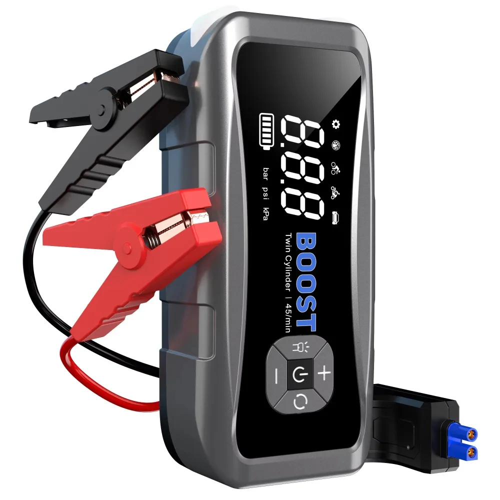 

6000A Multi-Function Car JumpStarter, Equipped with160PSI Air Compressor, LED Light & Fast-Charging PowerBank for All12VVehicles
