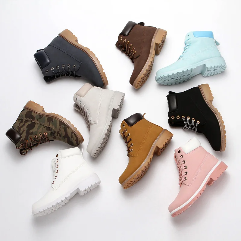 

Женские ботинки большого размера с круглым носком из искусственной кожи и хлопковой подкладкой, резиновые ботильоны на среднем каблуке, однотонные ботинки