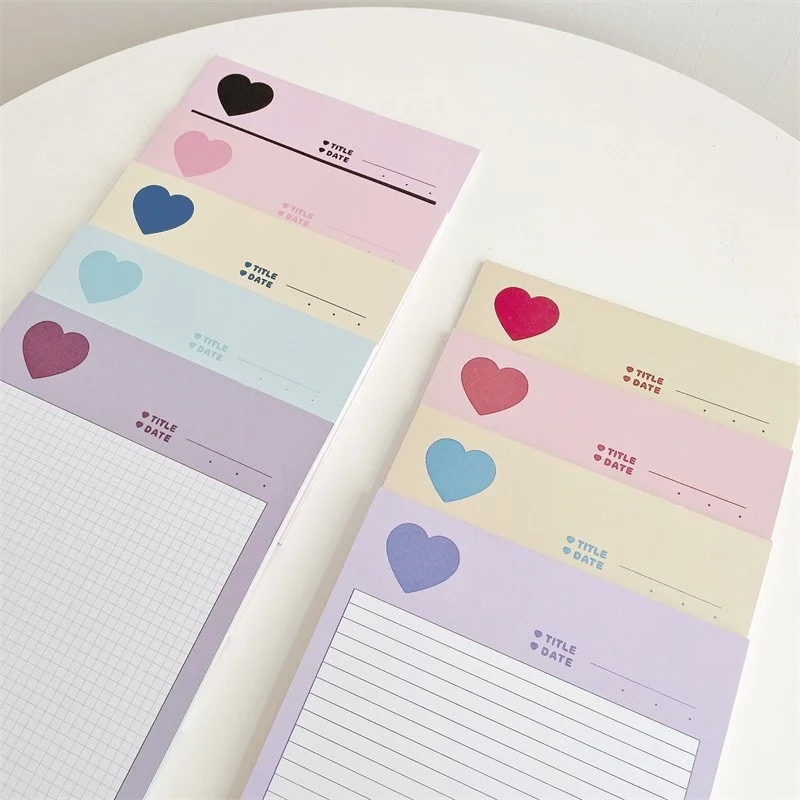 Ins Colorful Love Cute Memo Pad B5 Student Learning Notes kawaii creative diary Stationery office School Supplies 30 Sheets