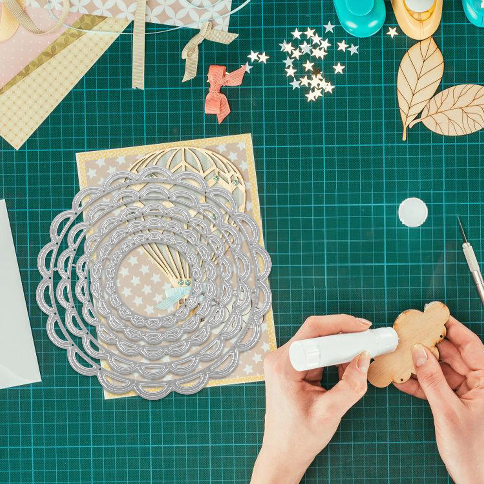 

5Pcs Metal Cutting Die Stencil Embossing Folder for Card Scrapbook Craft DIY Supplies New Cutting Dies Die Cuts for Card Making