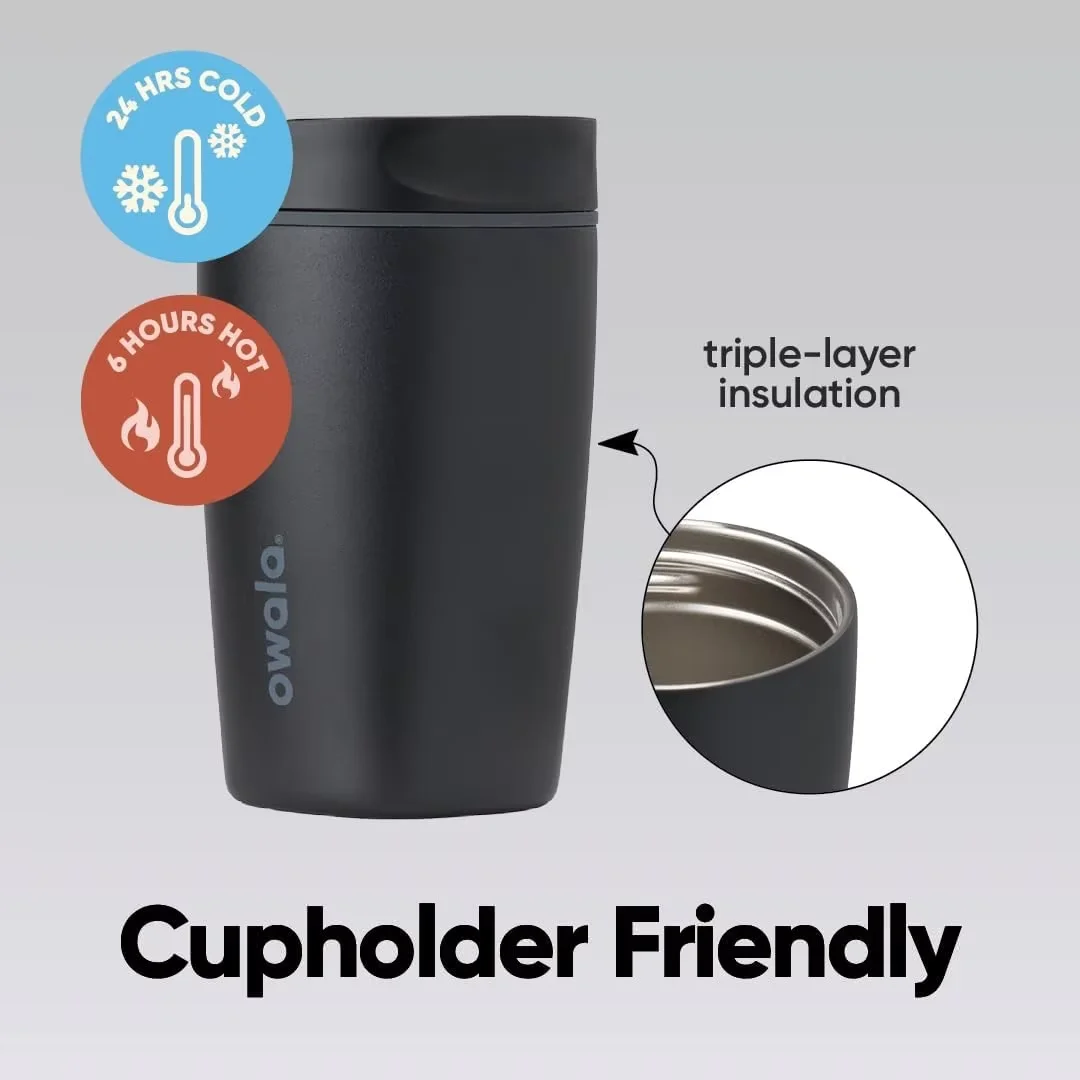 Slider‑open lid Insulated Stainless Steel Water Cup，Reusable Travel Mug，Hot Iced Coffee Cup，BPA Free Mug，12oz & 20 oz