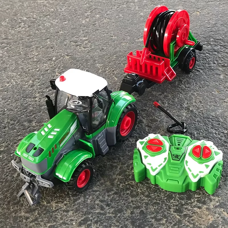 

RC Farm Tractor 1:24 27 Mhz Remote Control Loader Trailer Farmer Truck Electric Transportation Car Model Toy Kid Birthday Gifts