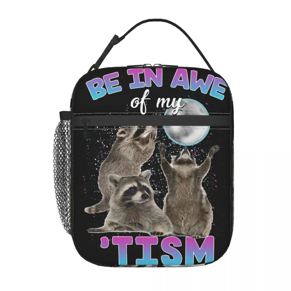 Rizz Em With The Tism Insulated Lunch Bags Funny Animal Food Bag Leakproof Thermal Cooler Bento Box For Travel