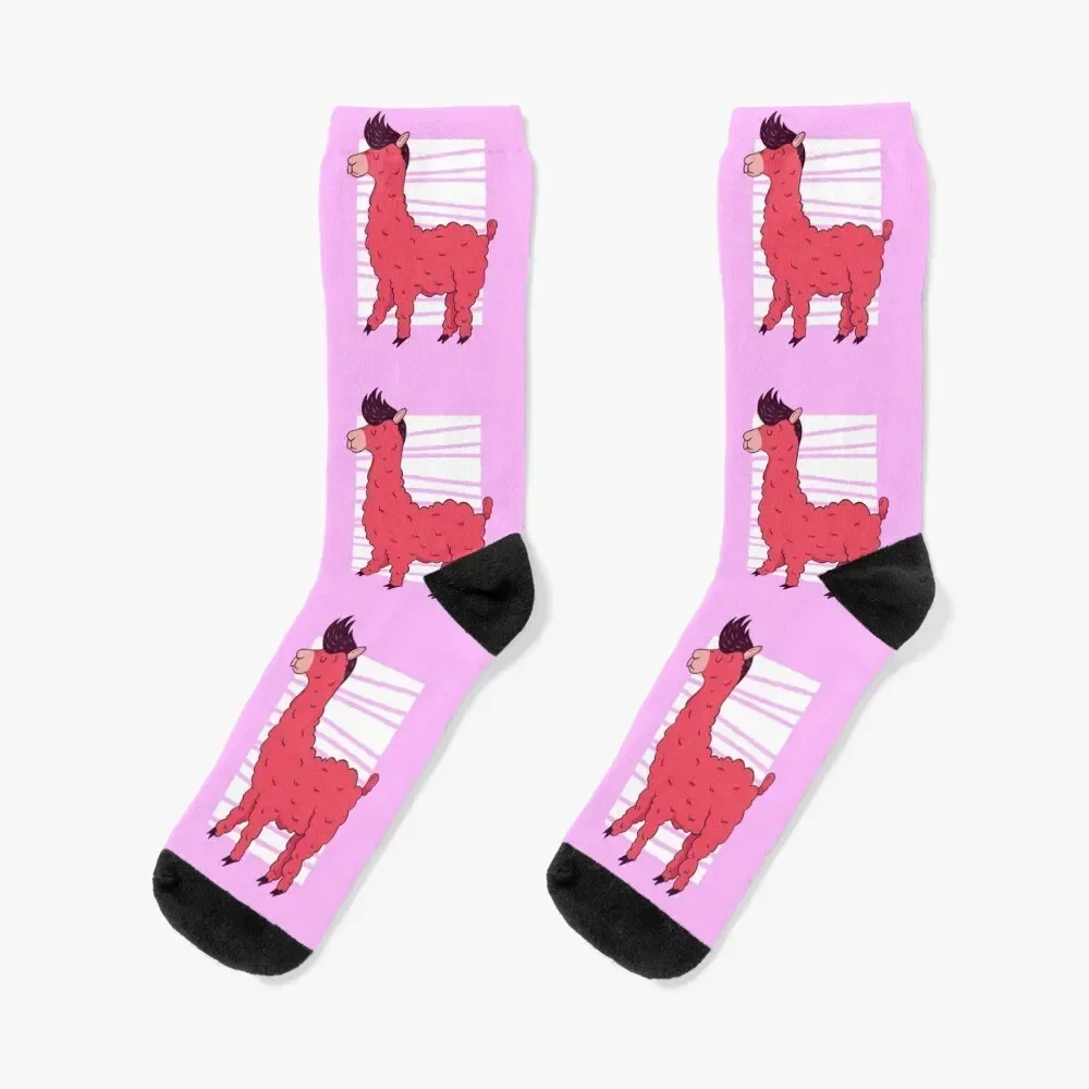 Pink llama, pink alpaca Socks anime christmas gifts Antiskid soccer Men's Socks Women's