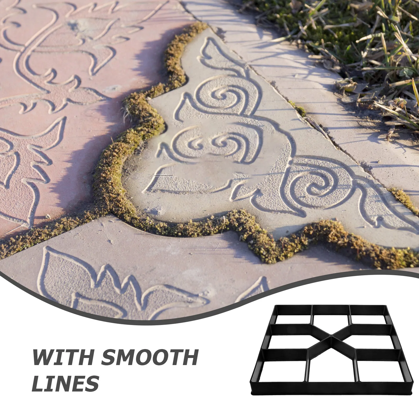 

1 PC 40x40x4cm Garden Flooring Mold Concrete Stepping Stone Path Maker Reusable DIY Balcony Courtyard Pool Landscape Art Floor