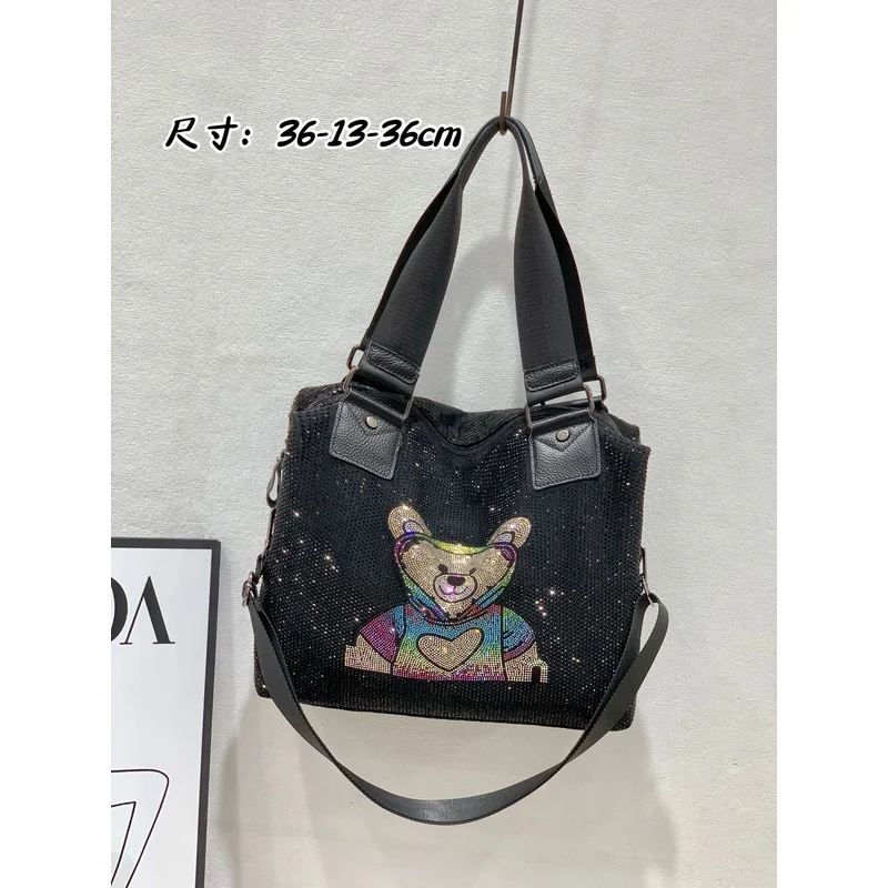 bear-rhinestone-large-capacity-top-handle-bag-fashion-shoulder-crossbody-bag-trendy-work-elegant-handbag-for-women