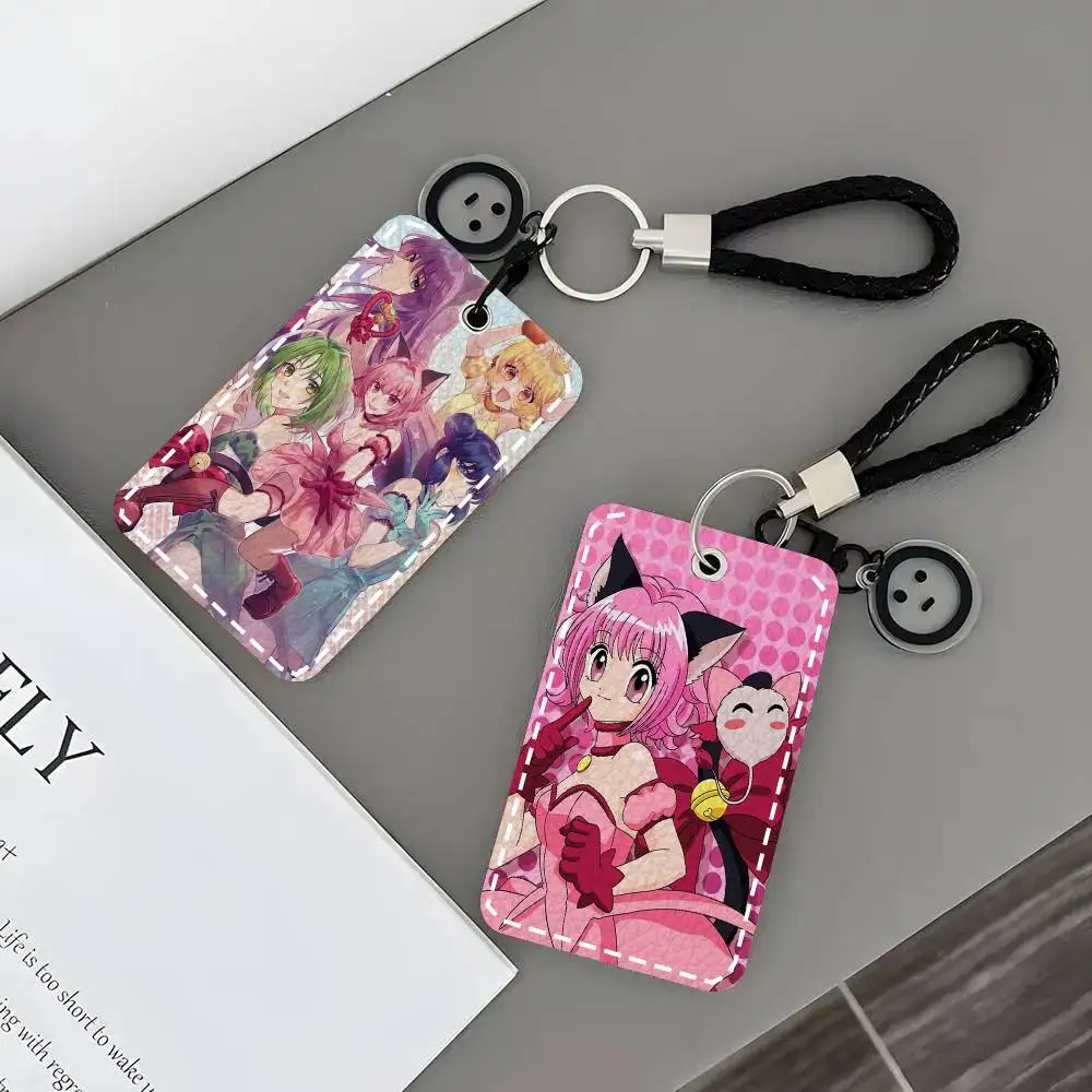 

Кожаный чехол-ключница для карт и брелок с символикой аниме Tokyo Mew Mew