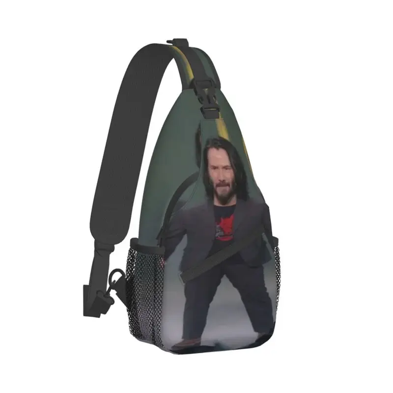 Personalized Mine Keanu Reeves Sling Bags Men Fashion Shoulder Crossbody Chest Backpack Travel Hiking Daypack