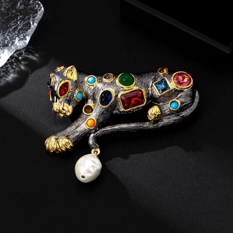 European and American foreign trade fashion trend leopard brooch