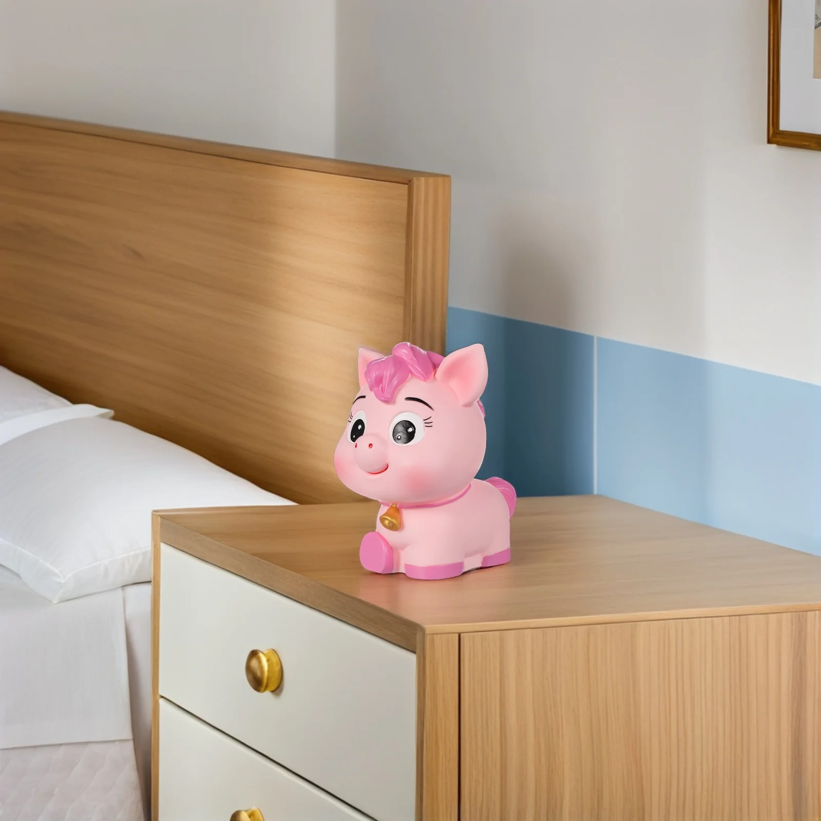 صندوق عملات معدنية غير قابل للكسر على شكل حصان، صندوق توفير المال على شكل حيوان لطيف، هدية عيد ميلاد، ديكور وردي، زينة حصان #6