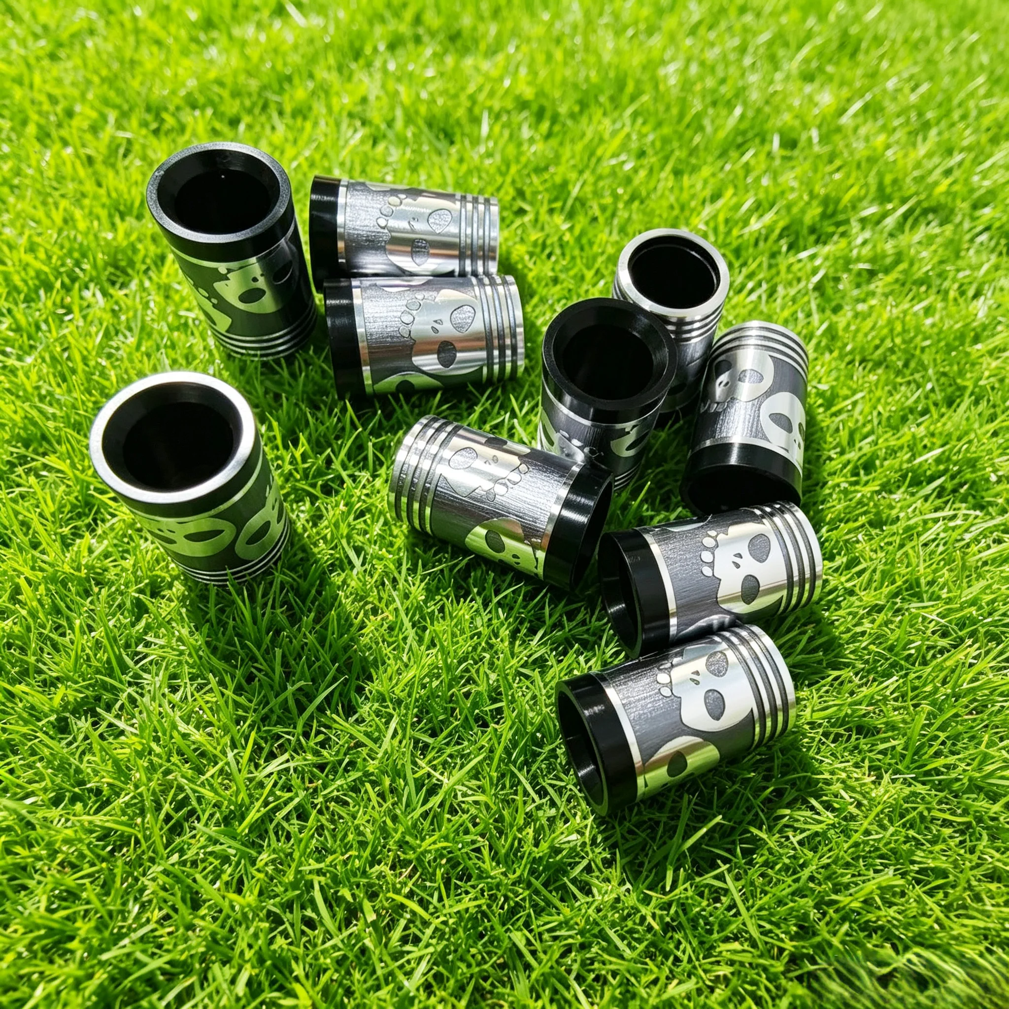 High-Quality Silver Skull-Striped Iron Club Connector Accessories, Golf Club Shaft Connection Sleeve, Wear-Resistant Universal Club Accessories