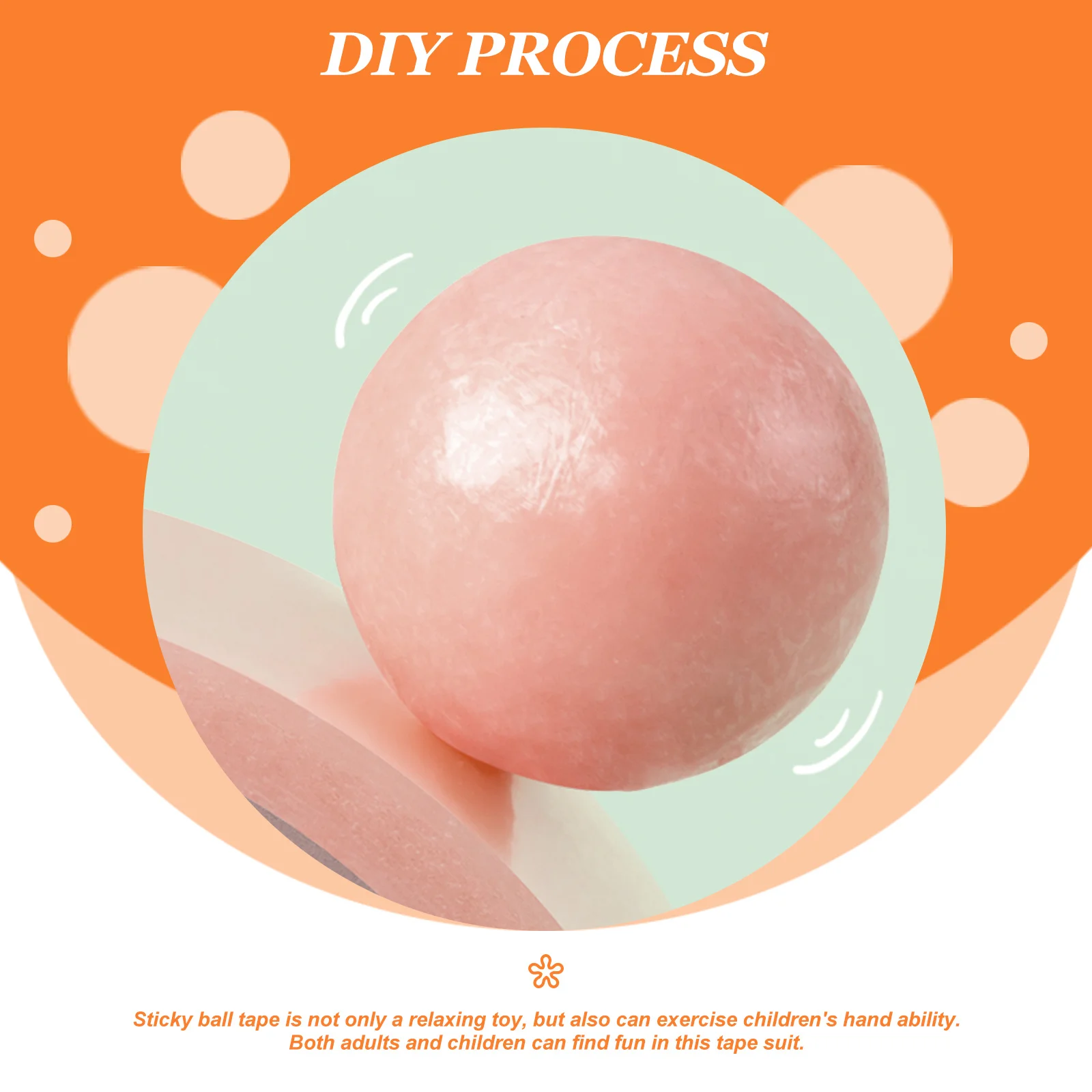 6 لفات من أشرطة تخفيف الضغط على الكرة اللزجة، لاصقة ملونة ممتعة لتخفيف التوتر للبالغين والأطفال، ممارسة اليد والاسترخاء